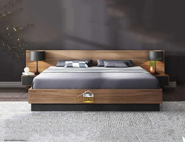 Giường gỗ kiểu Nhật với thiết kế liền táp sang trọng – Nội thất Lam Sơn