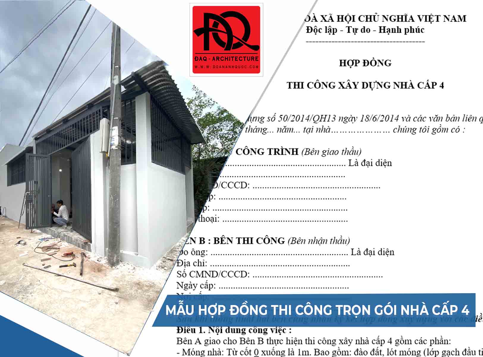 Hợp đồng Xây Nhà Cấp 4 Năm 2025 – Hướng Dẫn Toàn Diện