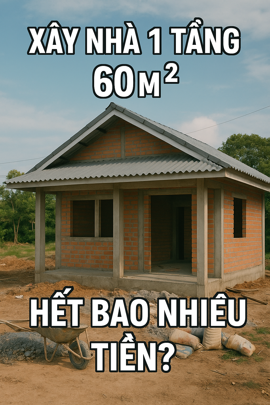 Xây nhà 1 tầng 60m2 hết bao nhiêu tiền – Giải mã chi phí từ A đến Z