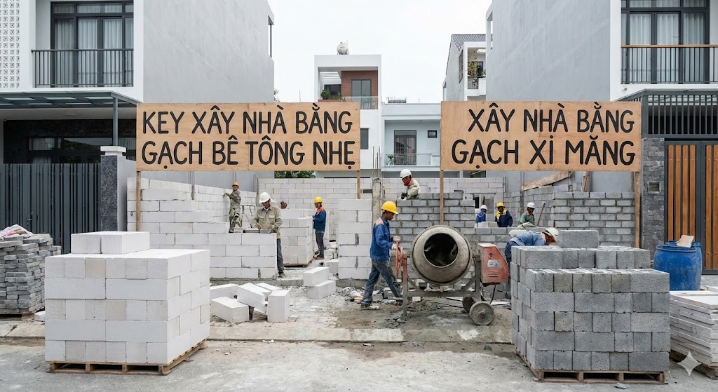 Xây nhà bằng gạch bê tông nhẹ – Giải pháp tối ưu cho ngôi nhà hiện đại