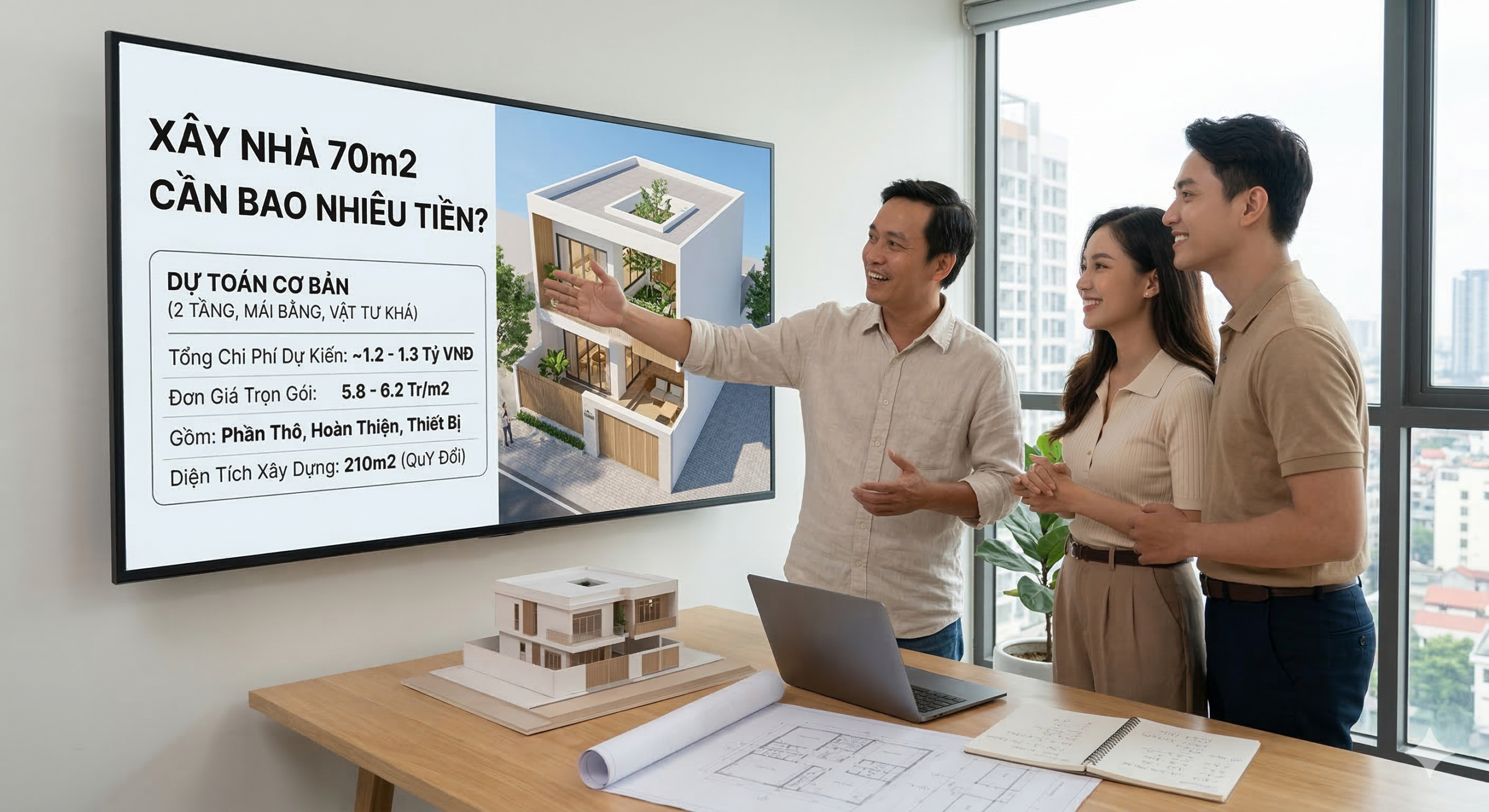 Trăn Trở Của Người Cầm Cọ: Xây nhà 70m2 cần bao nhiêu tiền để vẹn toàn tổ ấm?