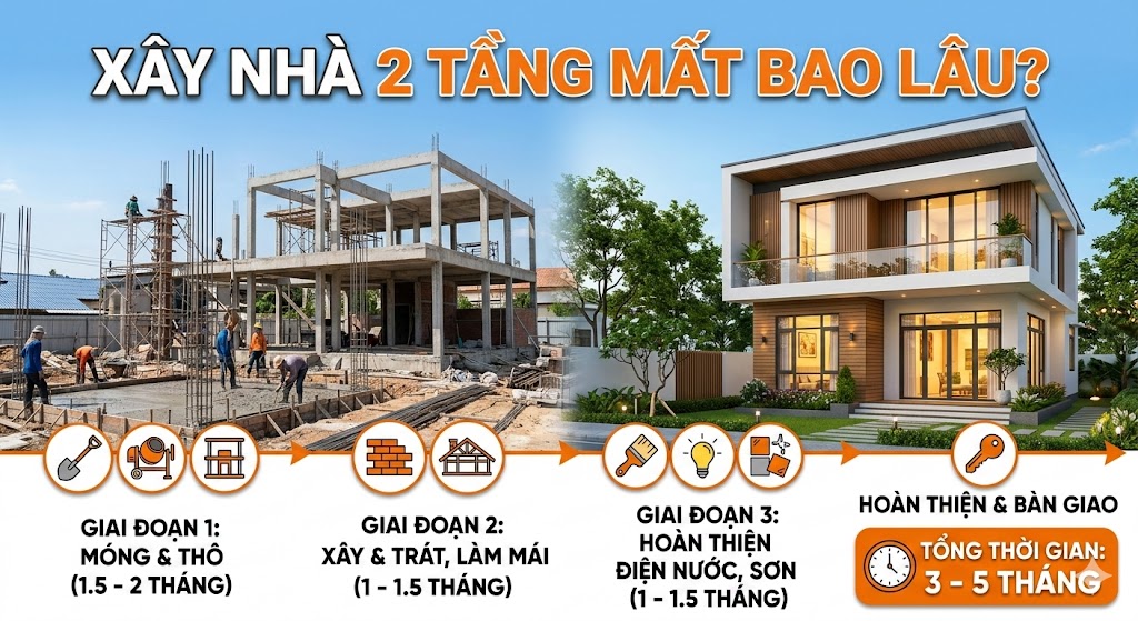 Giải Đáp Chi Tiết: Xây Nhà 2 Tầng Mất Bao Lâu? Bí Quyết Tối Ưu Tiến Độ Mà Vẫn Đảm Bảo Chất Lượng